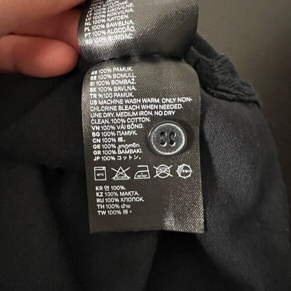 H&M Mens Polo Shirt Medium Navy Anchor Print Short Sleeve Collared Button Cotton - Picture 11 of 13